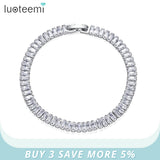 Square Tennis Bracelet For Women Clear CZ Stone Girl Cuban Accessories