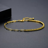 Multicolor CZ Tennis Bracelet for Women Couple Link Chain