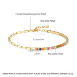 Multicolor CZ Tennis Bracelet for Women Couple Link Chain