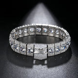 Gold Charm Bracelet with Clear Zirconia for Wedding Gift