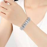 Gold Charm Bracelet with Clear Zirconia for Wedding Gift