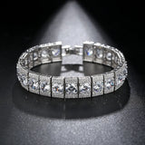 Gold Charm Bracelet with Clear Zirconia for Wedding Gift
