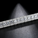 Gold Charm Bracelet with Clear Zirconia for Wedding Gift