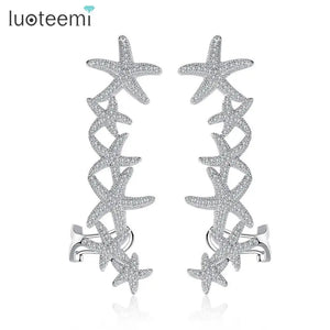 Starfish CZ Crystal Cartilage Earrings for Women