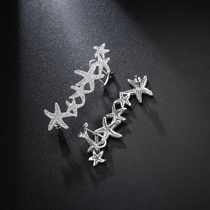 Starfish CZ Crystal Cartilage Earrings for Women