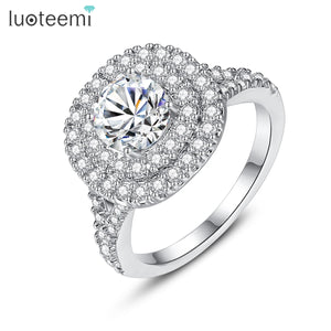 Micro CZ Wedding Bridal Rings for Women Classic Bride
