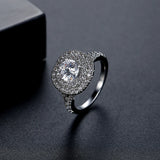 Micro CZ Wedding Bridal Rings for Women Classic Bride