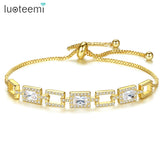 Adjustable Cuban Link Bracelet for Women Men with Cubic Zircon Charming Jewelry