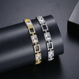 Adjustable Cuban Link Bracelet for Women Men with Cubic Zircon Charming Jewelry