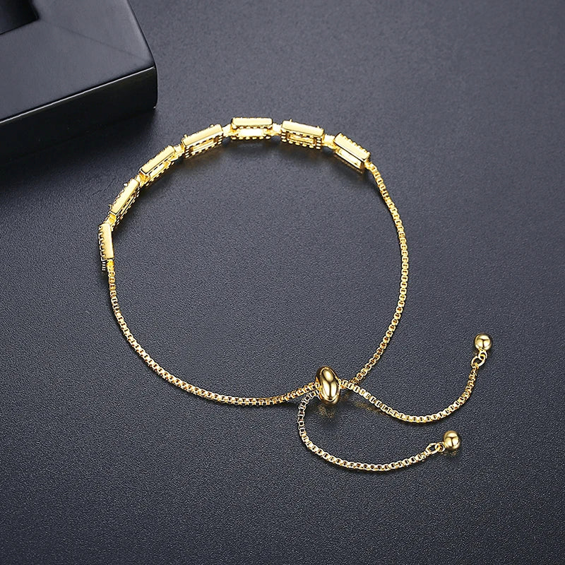 Adjustable Cuban Link Bracelet for Women Men with Cubic Zircon Charming Jewelry