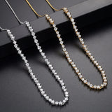 Adjustable Tennis Necklace for Women Wedding Party CZ Female Jewelry