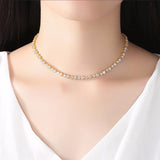 Adjustable Tennis Necklace for Women Wedding Party CZ Female Jewelry