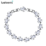 Adjustable Leaves CZ Bracelets for Women Wedding Bridal Accessories