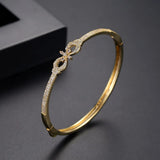 CZ Bow Copper Bangle | Lovers' Gift