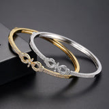 CZ Bow Copper Bangle | Lovers' Gift
