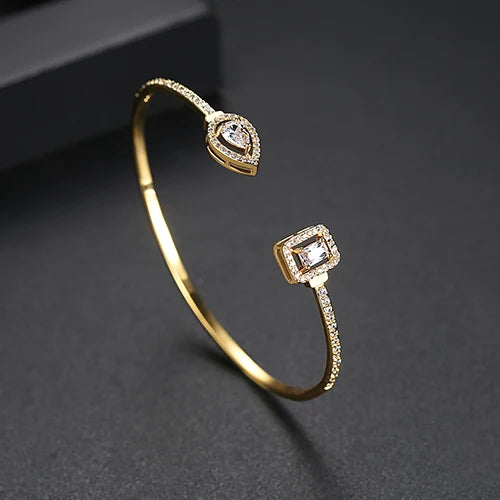 Adjustable Bangles for Women Girls Party Micro Cubic Zircon Jewelry