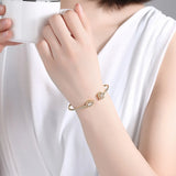 Adjustable Bangles for Women Girls Party Micro Cubic Zircon Jewelry