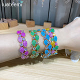 Rainbow Ice Cubic Zircon Bracelet for Wedding Guests