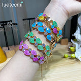 Rainbow Ice Cubic Zircon Bracelet for Wedding Guests