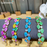 Rainbow Ice Cubic Zircon Bracelet for Wedding Guests