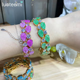 Rainbow Ice Cubic Zircon Bracelet for Wedding Guests