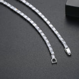 Square CZ Stone Necklace for Women Wedding Bridal Pendant Choker
