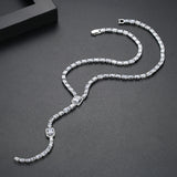 Square CZ Stone Necklace for Women Wedding Bridal Pendant Choker