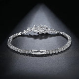 Leaf Shape CZ Stones Tennis Bracelet for Couples