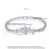 Leaf Shape CZ Stones Tennis Bracelet for Couples
