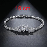 Leaf Shape CZ Stones Tennis Bracelet for Couples