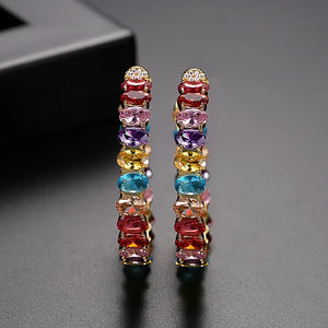 Colorful Large Hoop Earrings for Women Anniversary Jewelry