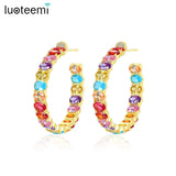 Colorful Large Hoop Earrings for Women Anniversary Jewelry