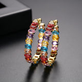 Colorful Large Hoop Earrings for Women Anniversary Jewelry