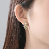Green Yellow CZ Stone Earrings Wedding Party for Women