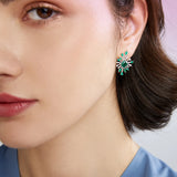 Green Yellow CZ Stone Earrings Wedding Party for Women