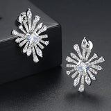 Green Yellow CZ Stone Earrings Wedding Party for Women