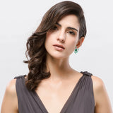 Green Yellow CZ Stone Earrings Wedding Party for Women