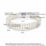 Double Layer Shell Pearls Bracelets for Women Adjustable Bridals Wedding