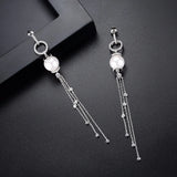 Chain Tassel Long Dangle Earring for Women Bridal Wedding Jewelry