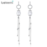 Chain Tassel Long Dangle Earring for Women Bridal Wedding Jewelry
