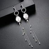 Chain Tassel Long Dangle Earring for Women Bridal Wedding Jewelry