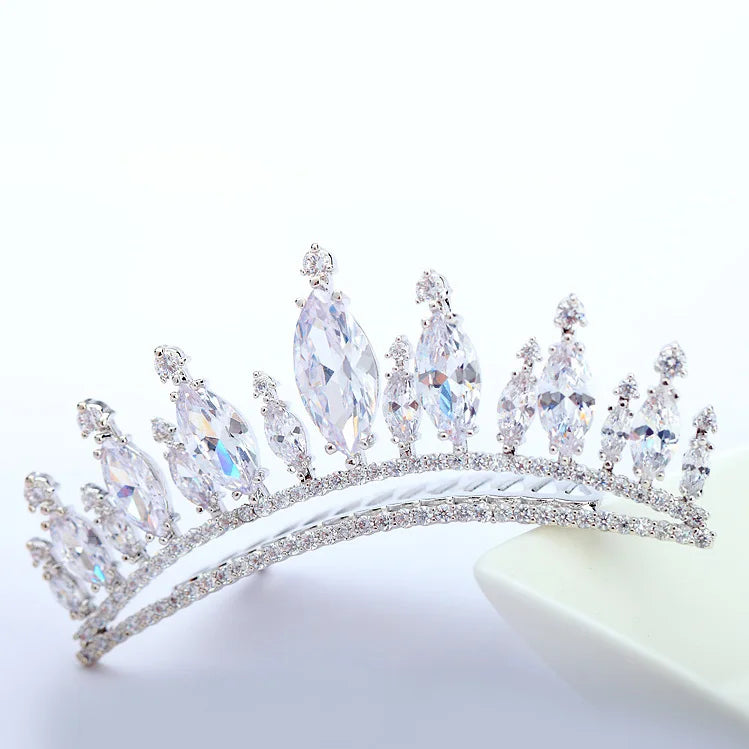 Fancy Beauty CZ Crystal Bridal Wedding Crown Hair Comb Tiara
