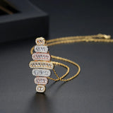 Rhombus Necklace CZ Collares Christmas Gift