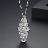 Rhombus Necklace CZ Collares Christmas Gift