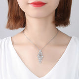 Rhombus Necklace CZ Collares Christmas Gift
