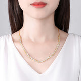 CZ Stones Adjustable Necklace Tennis Link Chain Wedding Jewelry