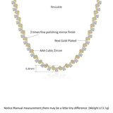 CZ Stones Adjustable Necklace Tennis Link Chain Wedding Jewelry