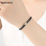 Gold Leather Bracelet with Star Beads Charm