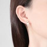 Insect Shape Pearl Stud Earrings for Women
