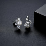 Insect Shape Pearl Stud Earrings for Women